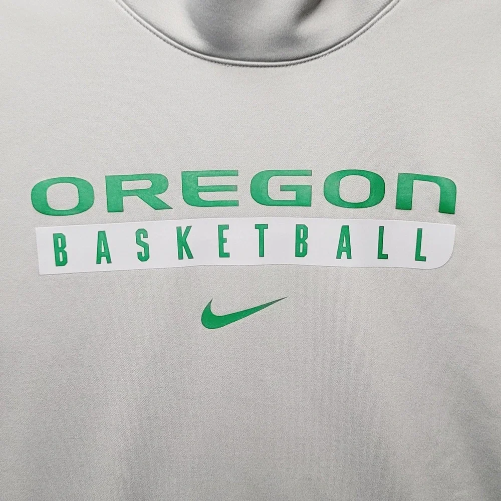 Nike Therma-Fit Oregon Ducks Basketball Hoodie‎ Men's XL Light Gray Sweatshirt